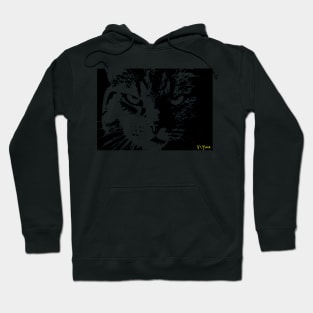 ANGRY CAT POP ART - BLACK AND WHITE trasparent Hoodie